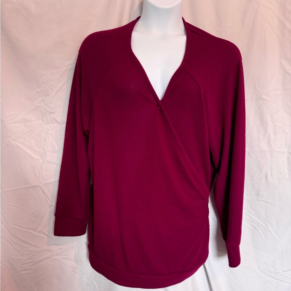 Lane Bryant Wrap Sweater.  Burgundy.  Size 26/28.